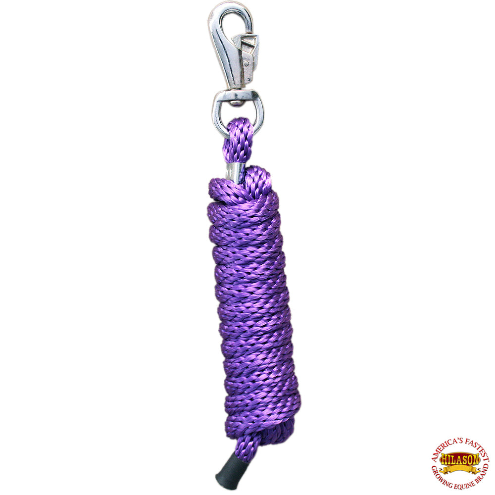 Horse Roping Lead Rope Riding Poly Blue Black White 1/4"X8 Ft Snaps