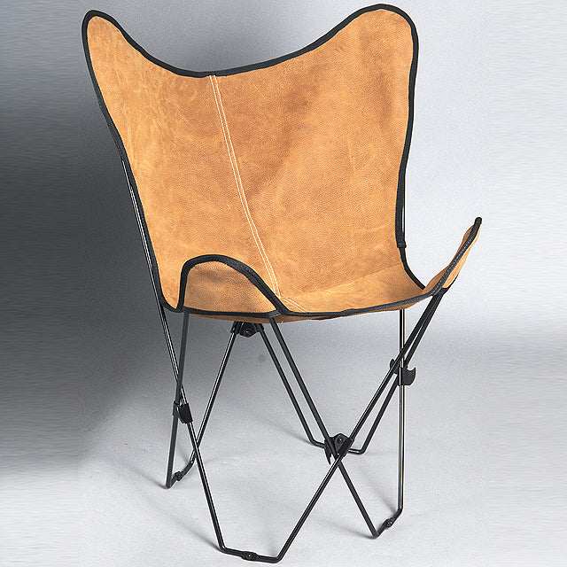 Made In Usa Genuine Leather Butterfly Chair Folding Modern Sling Seat