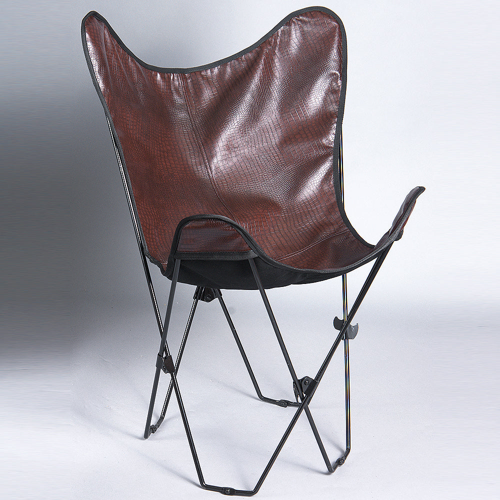 Made In Usa Genuine Leather Butterfly Chair Folding Modern Sling Seat