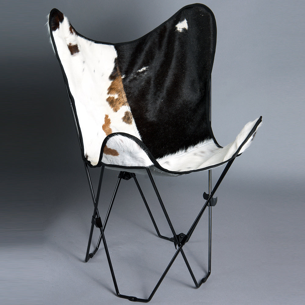 Made In Usa Folding Genuine Leather Butterfly Chair  Modern Sling Seat