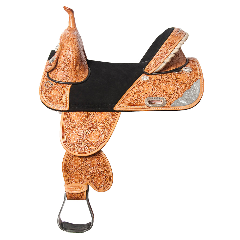 HILASON Western Horse Treeless Trail Barrel Saddle American Leather | for Horses