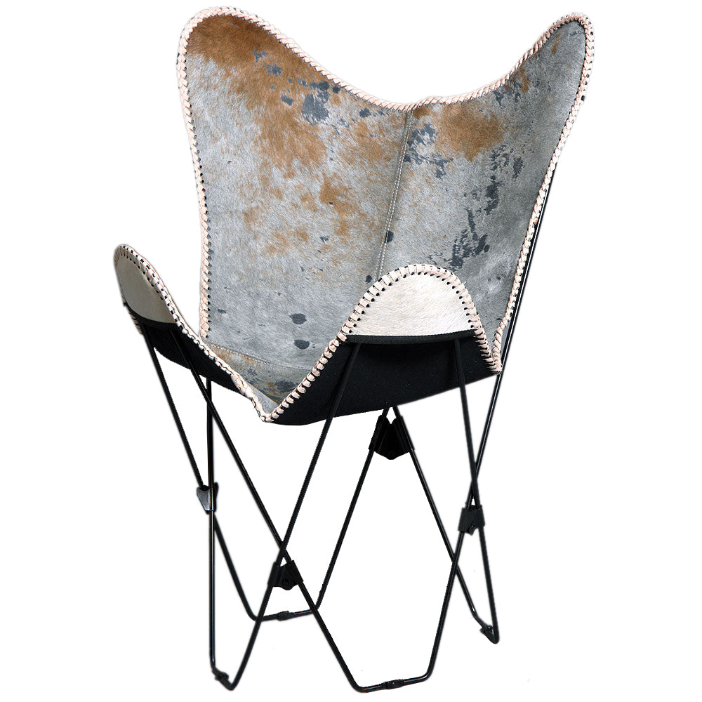 HILASON Genuine Leather Butterfly Chair Folding Lounge Modern Sling Accent Seat | Chair