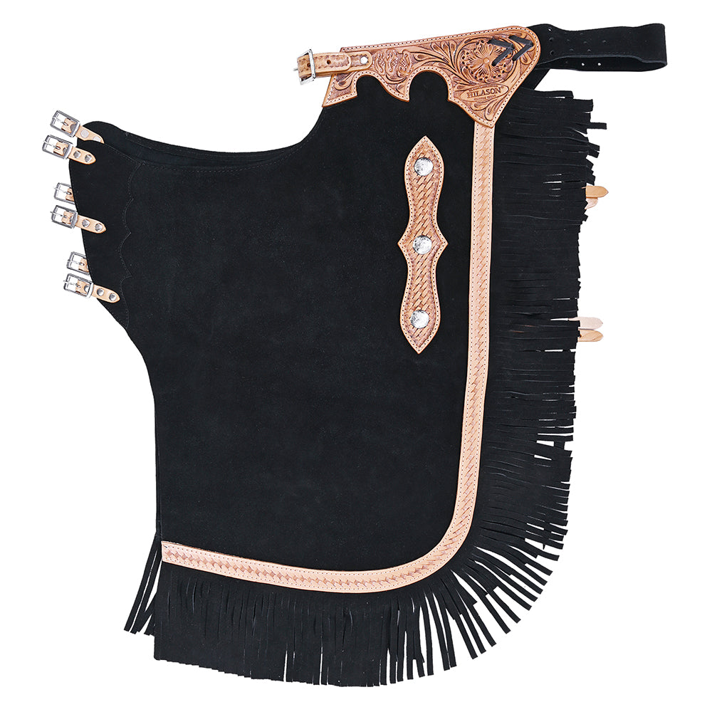 HILASON Bull Riding Chinks Adult Pro Rodeo Bronc Leather | Handmade Chaps Western for Adults Hand Tooled