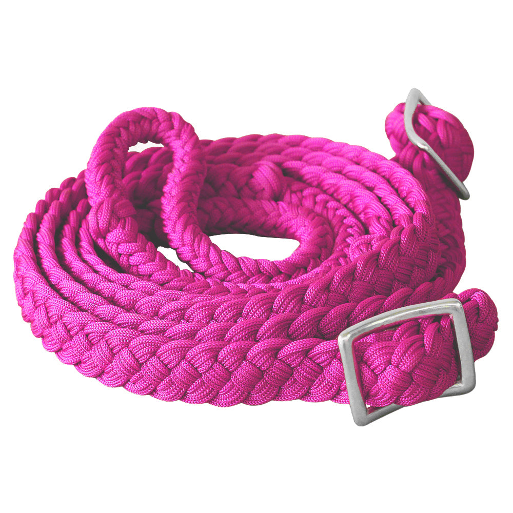 Hilason Braided Poly Barrel Horse Racing Reins Flat Grip Knots 1" X 8Ft | Rein Gifts