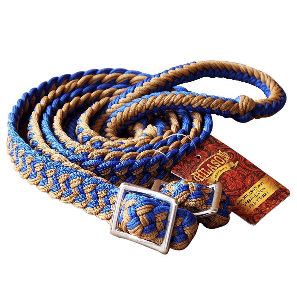 Hilason Braided Poly Barrel Horse Racing Reins Flat Grip Knots 1" X 8Ft | Rein Gifts