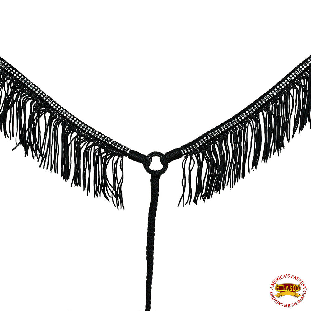 Hilason Horse Flat Braided Paracord Crystal Fringes Breast Collar