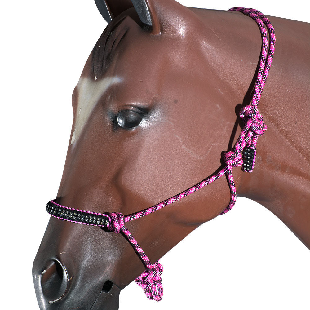 Hilason Western Horse Braided Poly Rope Crystal Accents Tack Halter