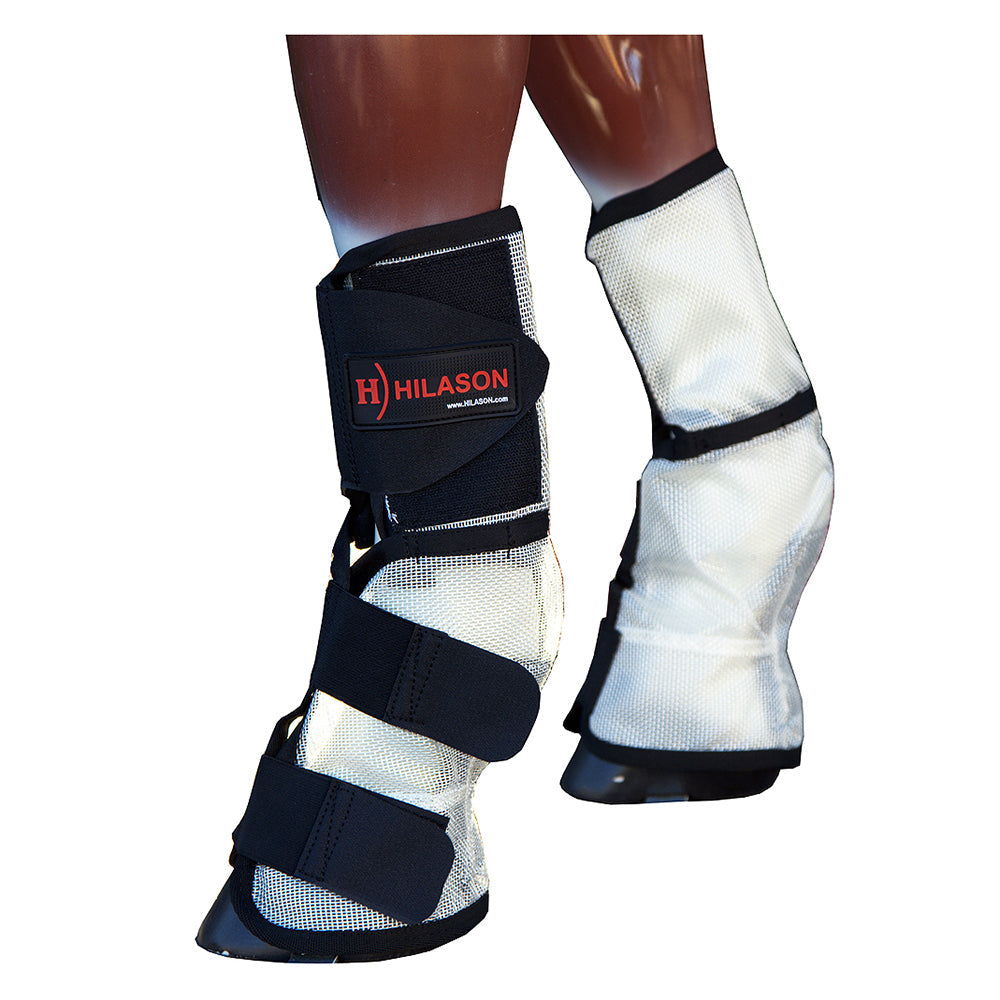 Hilason Western Uv Protection Warmblood Size Insects Fly Boots White Black