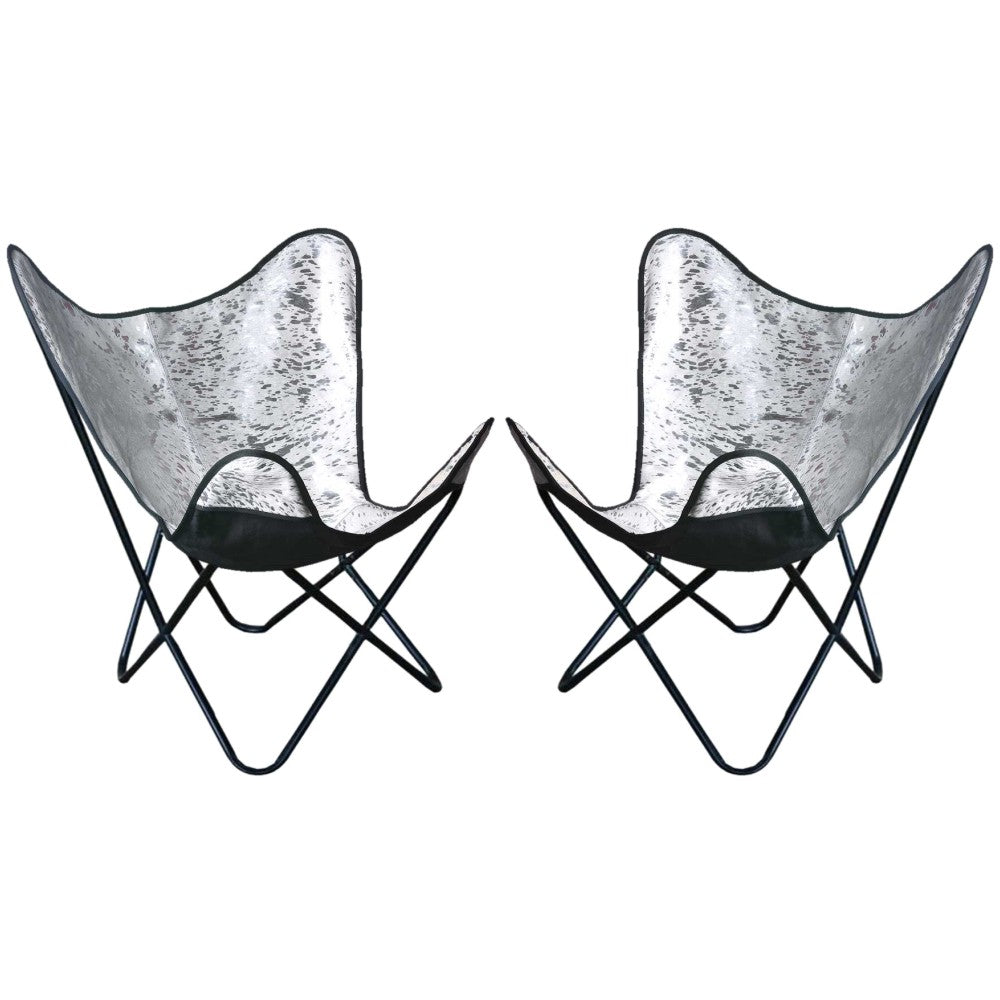 Genuine Leather Butterfly Chair Folding Lounge Modern Sling Accent Seat