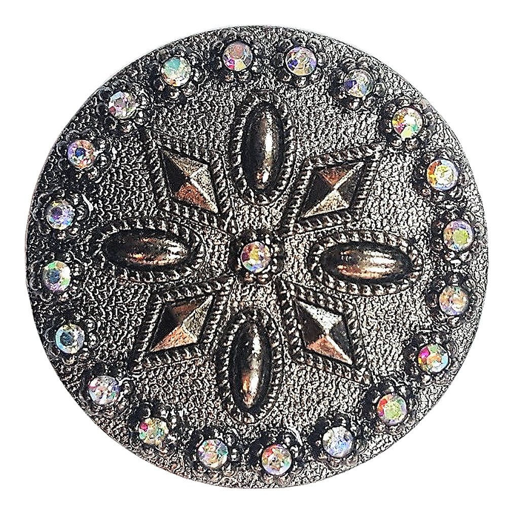 HILASON Western Screw Back Concho Antique Silver Round Saddle Headstall | Belt Slotted Conchos