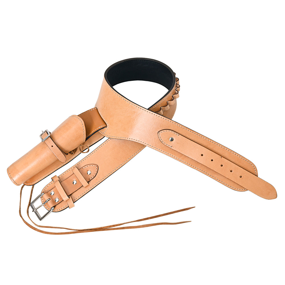 HILASON Western Right Hand Gun Holster Rig 44/45 Caliber Leather Cowboy