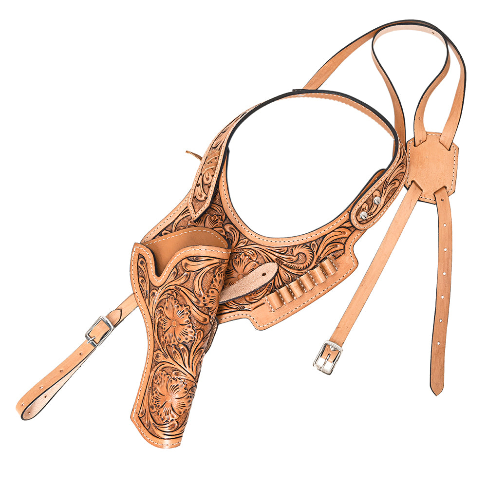 Hilason Western Leather Shoulder Rig Gun Holster 44/45 Caliber