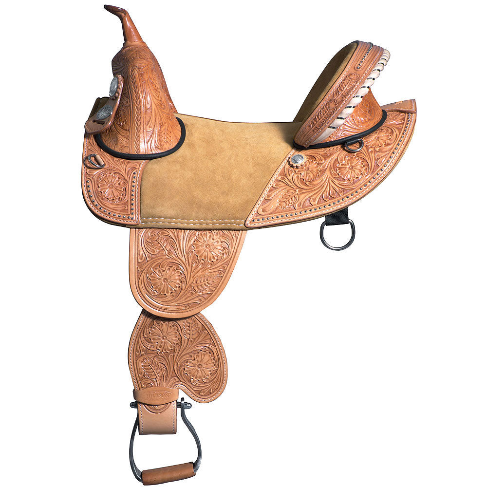 HILASON Western Classic Treeless Trail Barrel American Leather Saddle | Horse for Horses
