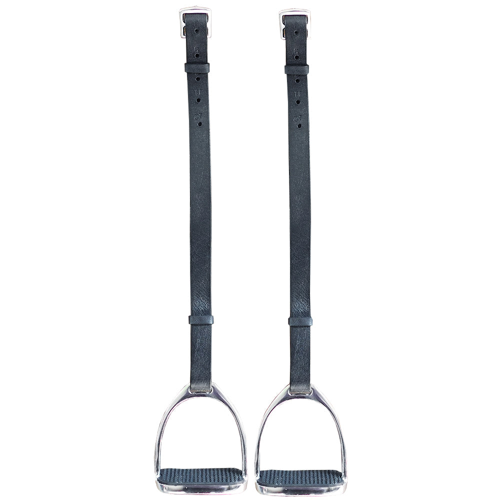 Hilason All English Saddle Leather Stirrup Black With Pair