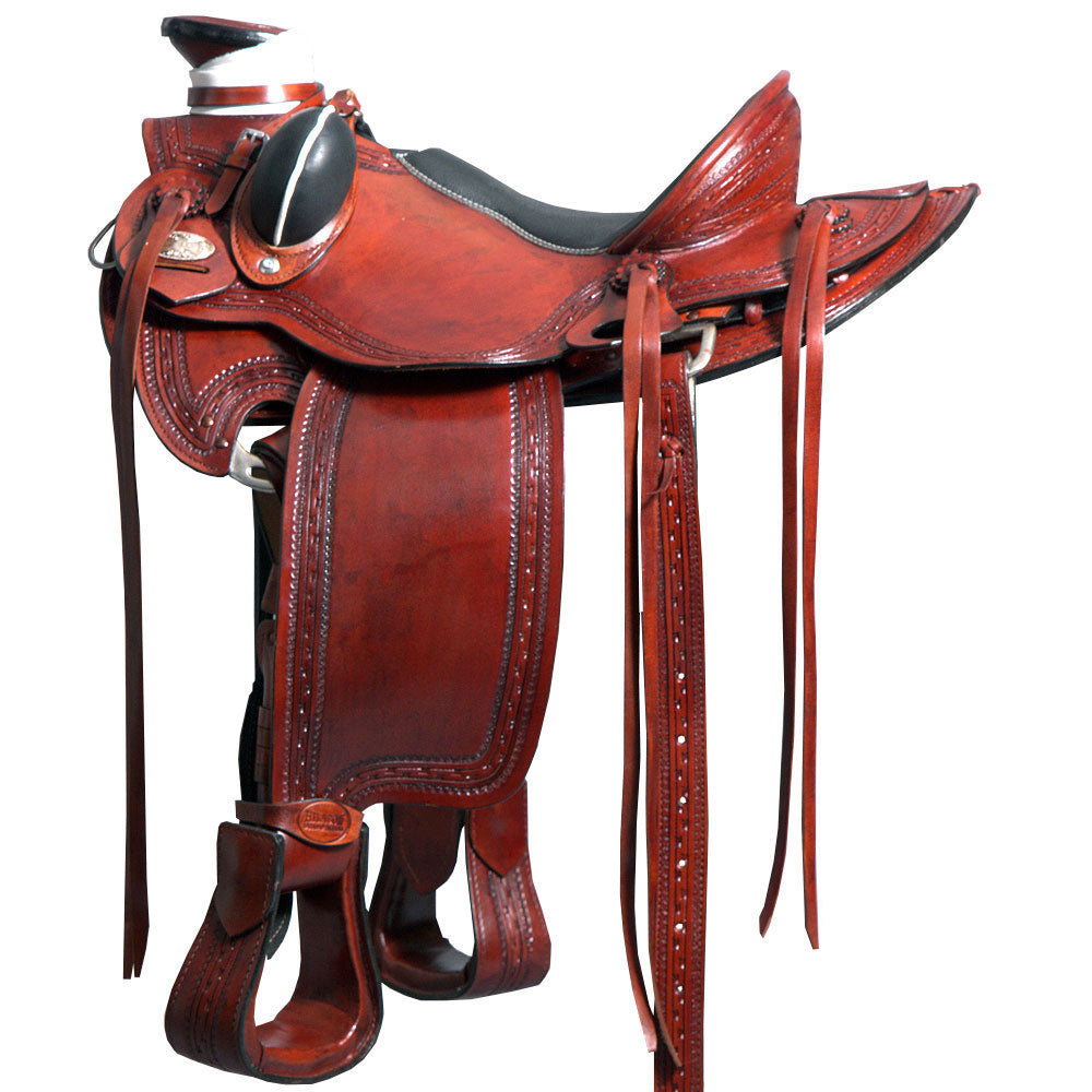 HILASON Western Horse Wade Saddle American Leather Ranch Roping Brown | Hand Tooled & For Horses