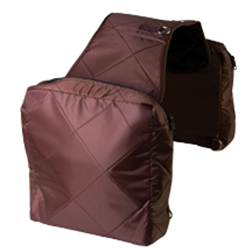 Hilason Western Horse Tack Quilted Saddle Bag Zipper Closure Pockets Black