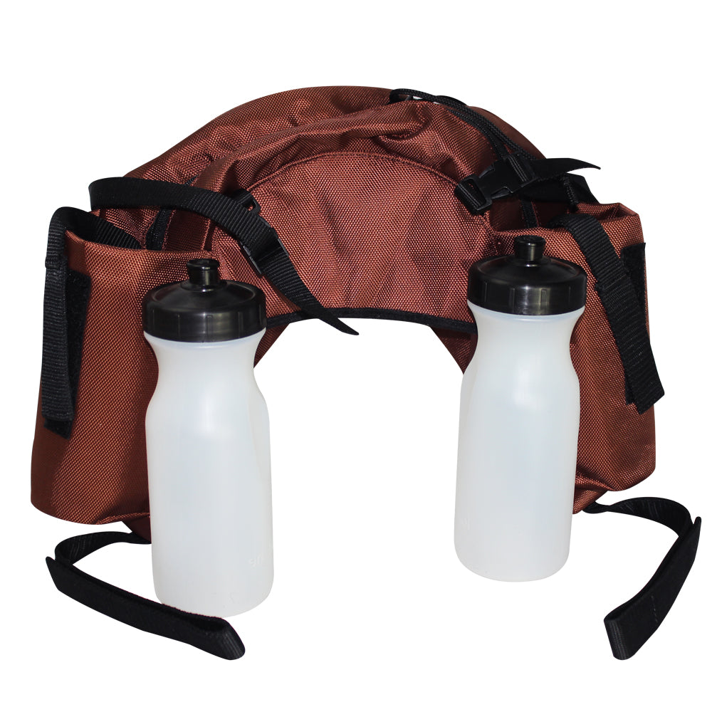 Hilason Western 600D Cordura Outer Saddle Bags W/ Bottle Brown