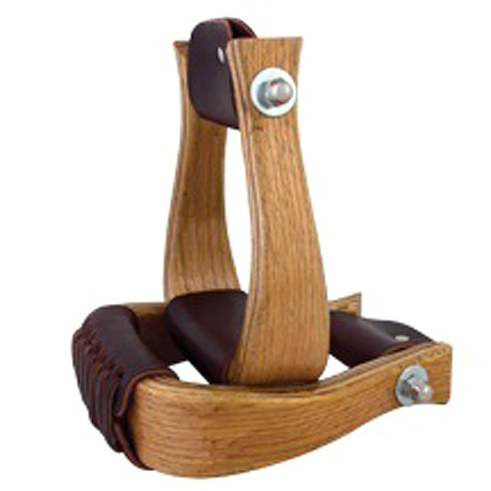 2 Inch Hilason Western Tack Saddle Horse Wood Bell Stirrups Pair