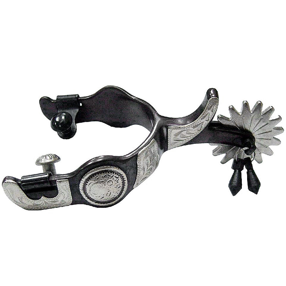 2-3/4" Shank Hilason Jinglebobs Horse Spur Conchos Black