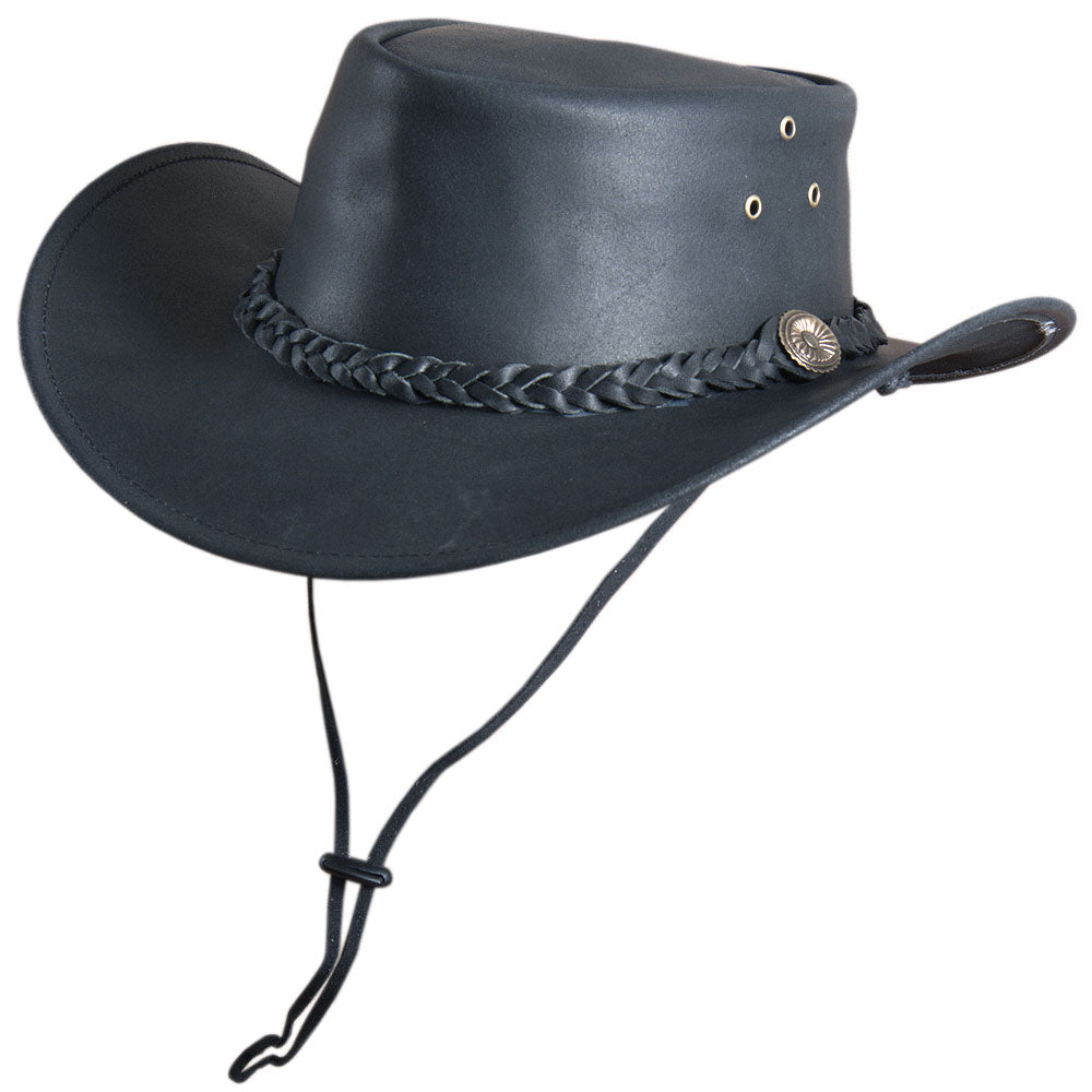 HILASON L M S X Hand Made Genuine Cubic Leather Crushable Hat 3 In Brim | Cowboy Cow Girl Hats Sun for Women & Men Fedora