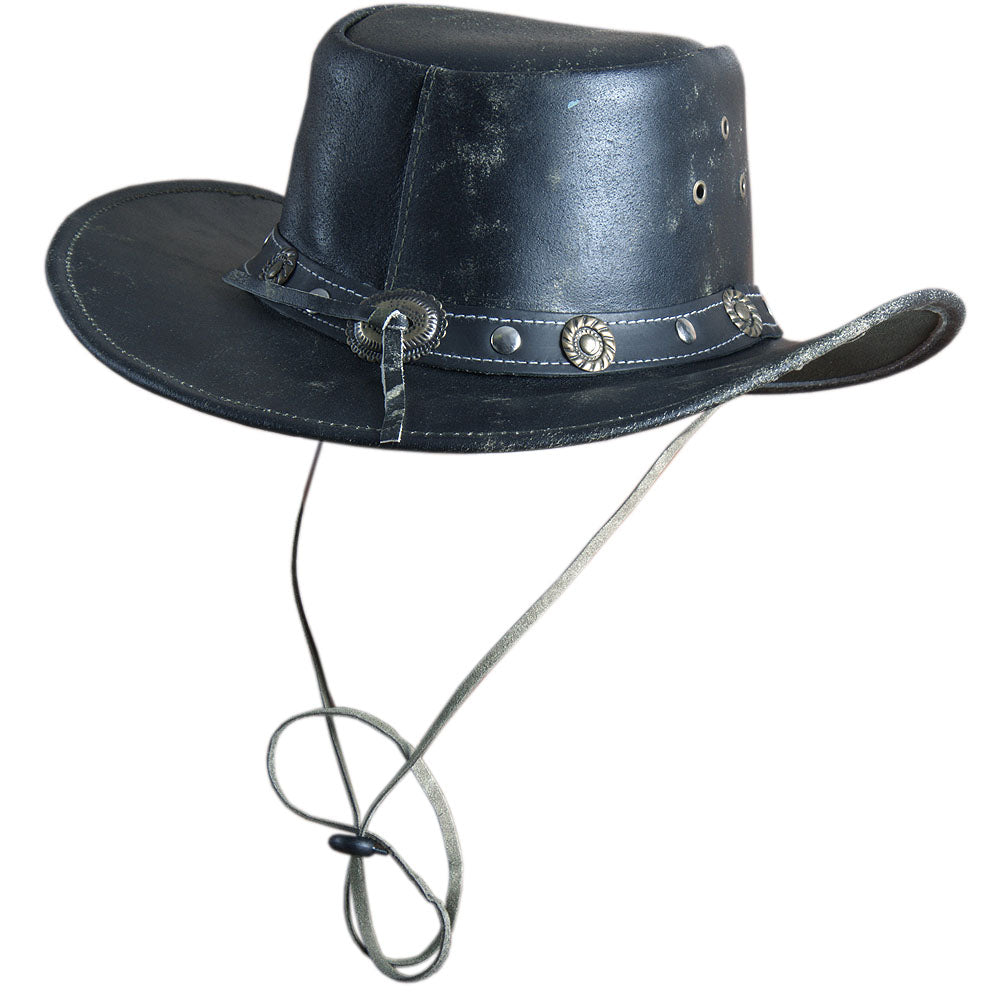 HILASON L M S XL Hand Made Split Antique Leather Crushable Hat 3 in Brim | Cowboy Cow Girl Hats Sun for Women & Men Fedora
