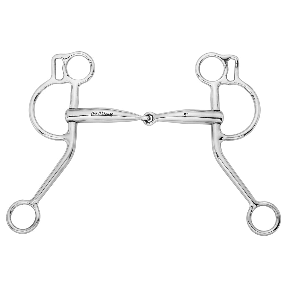 BAR H EQUINE Argentine Snaffle Bit with Single Jointed Mouthpiece