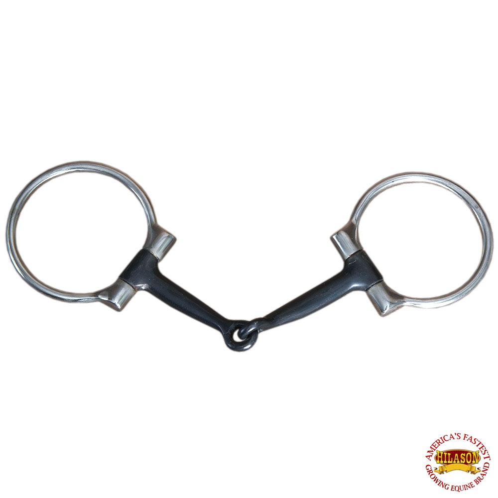 5" Hilason Western Sweet Iron Ring Stainless Steel Horse Black Mouth Bit