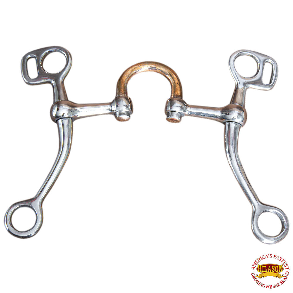 HILASON 5" Stainless Steel Tomtoumb Horse Bit W/Copper Highport Mouth