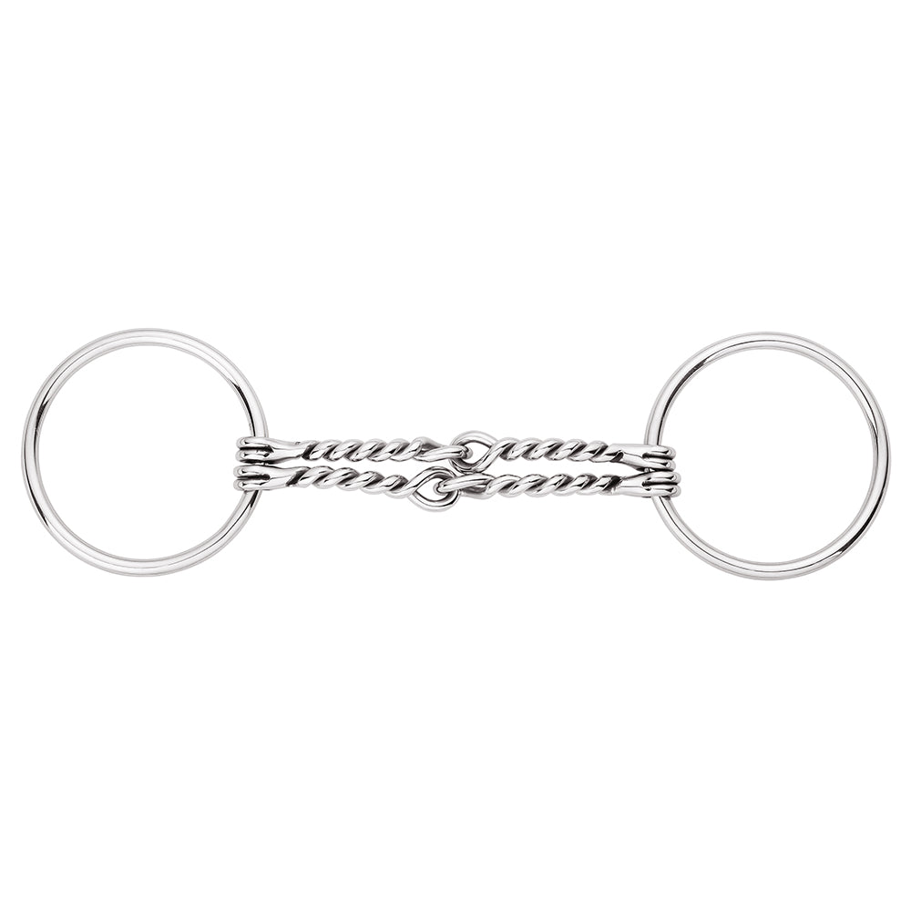 5" Hilason Horse Stainless Steel Loose Ring Bit W/ Double Twisted Wire Mouth