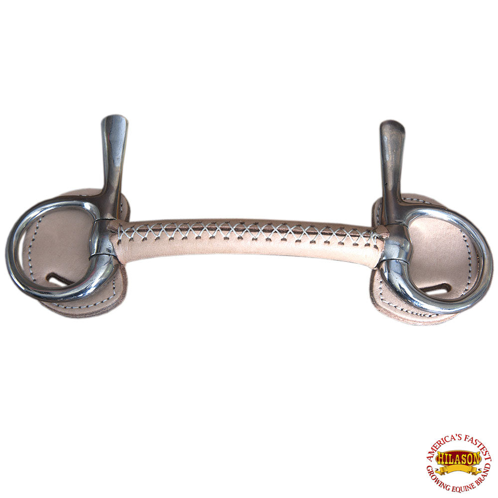 HILASON 5" Western Trotting Leather Covered Mullen Mouth Horse Bit
