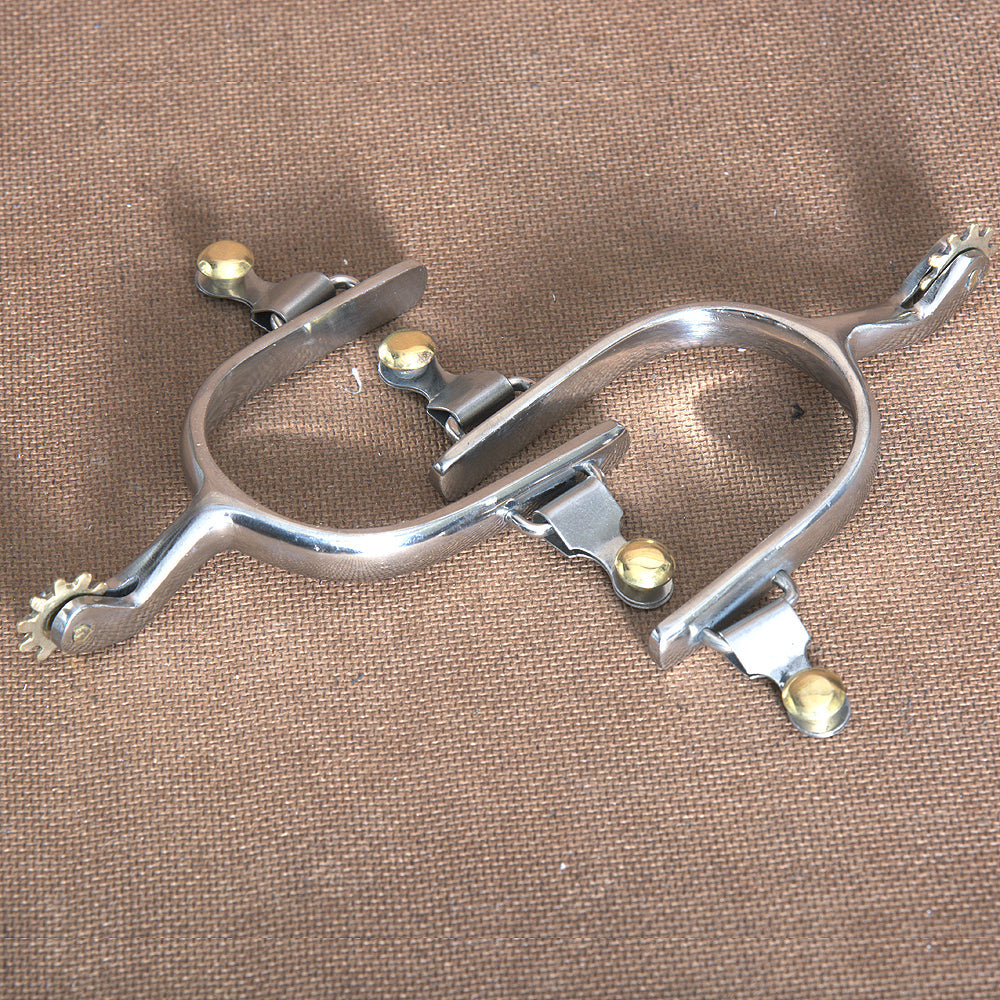 Hilason Western Stainless Steel Mens Horse Riding Spurs W/ Rowels