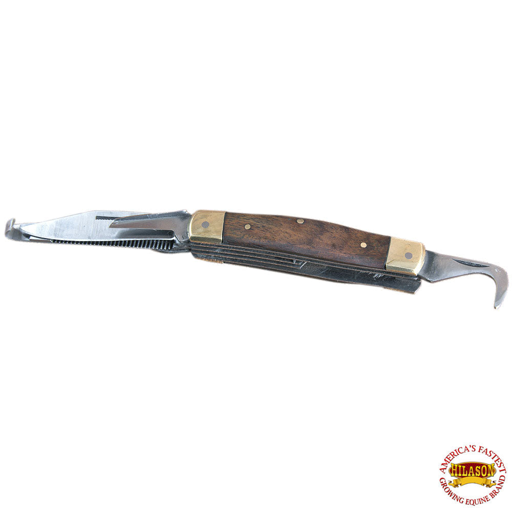 Hilason Western Leather Farrier Tool Horse Stable Care Five Blade Knife