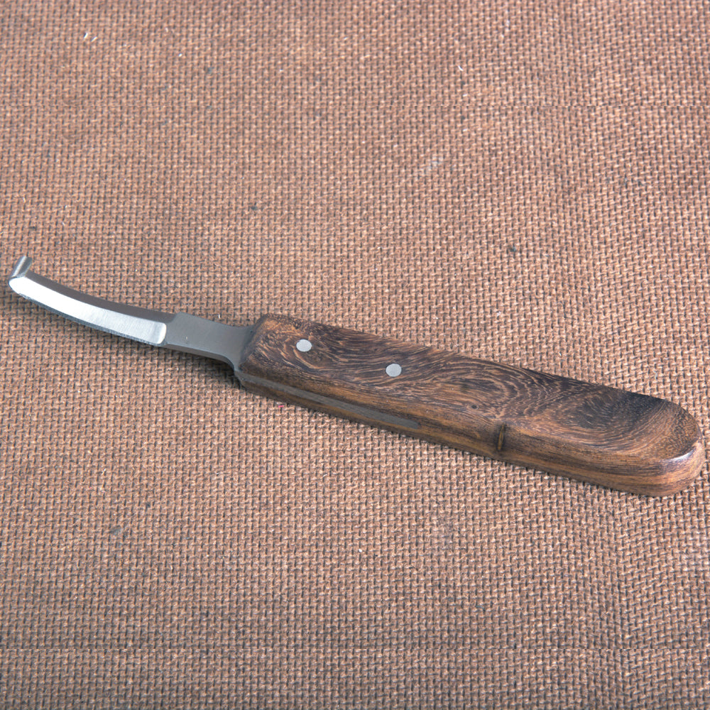HILASON Western Horse Care Farrier Tool Hoof Knife Wooden Handle W/Steel Blade