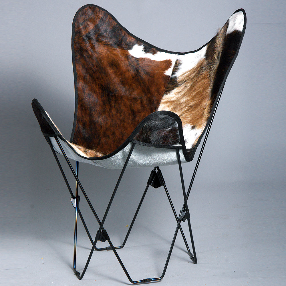 U-Made In Usa Genuine Leather Butterfly Folding Chair Modern Sling Seat