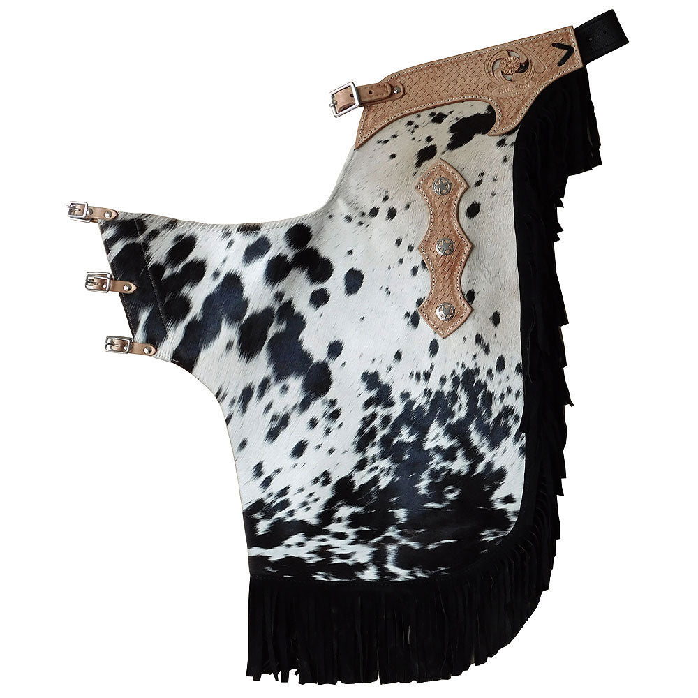 HILASON Western Pro Rodeo Bronc Bull Riding Leather Chinks | Handmade Chaps for Adults Hand Tooled Adult