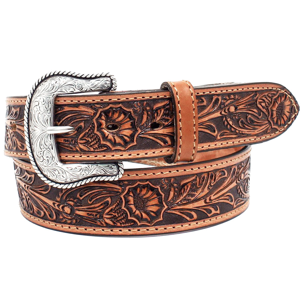Nocona Leather Mens Belt Salinas Made In The Usa 1-1/2 Floral Tan