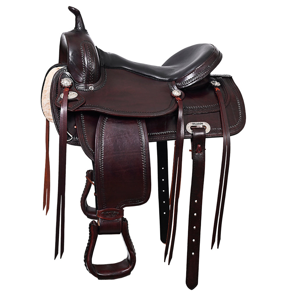 HILASON Western Horse Saddle American Leather Flex Tree Trail & Pleasure Dark Brown | for Horses