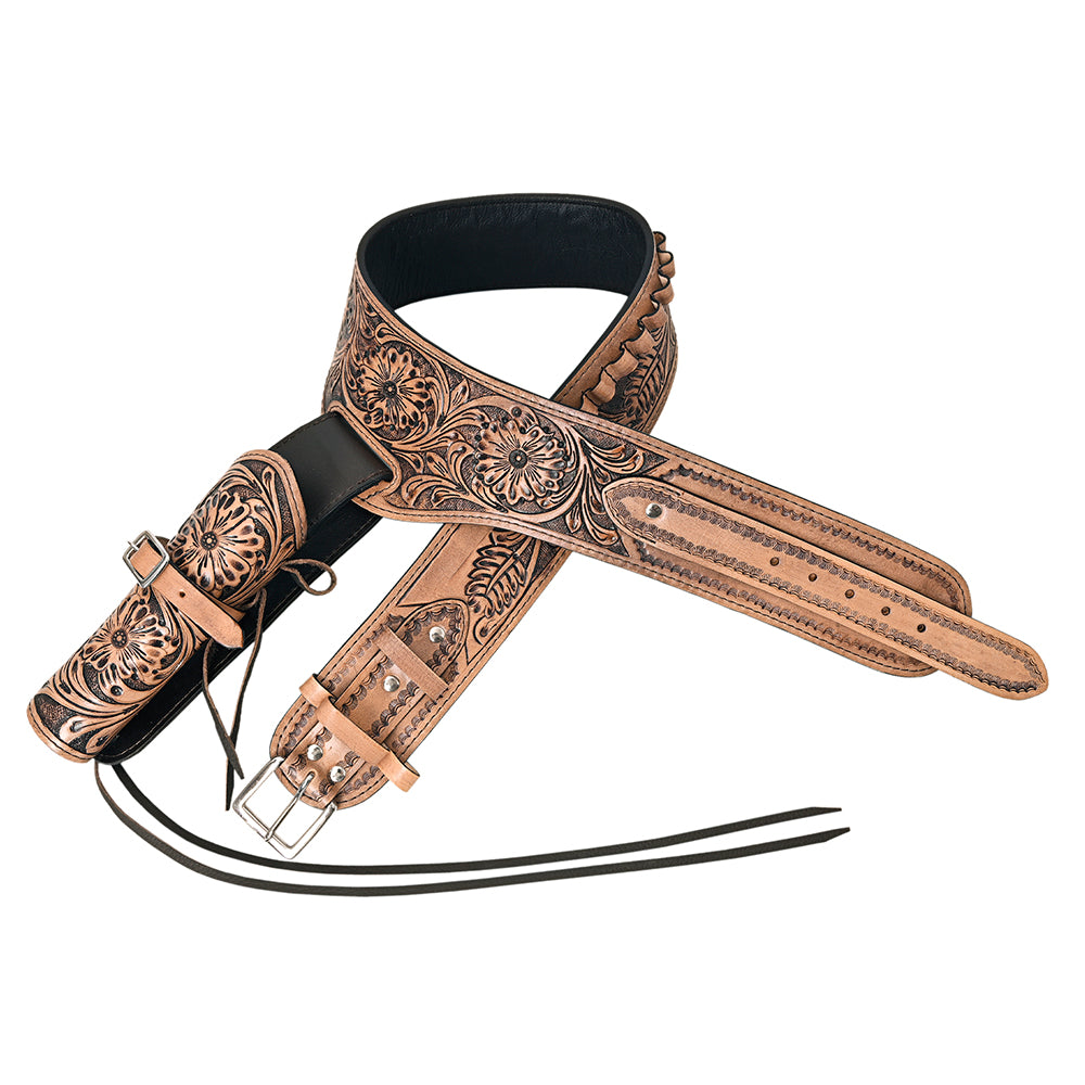 HILASON Western Leather Shoulder Rig Gun Holster 44/45 Caliber | Costume Cowboy Belt