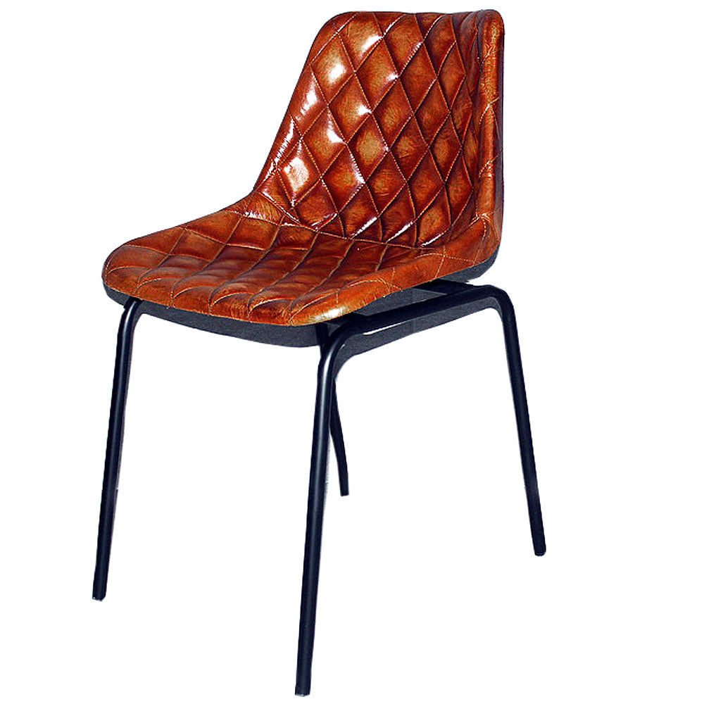 Industrial Vintage Retro GenuineÂ LeatherÂ Chair HomeÂ DiningÂ Furniture Roadhouse