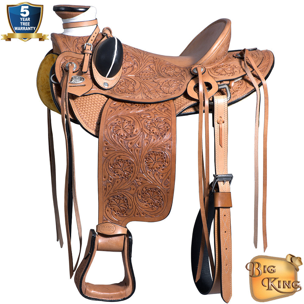 Western Horse Saddle American Leather Wade Ranch Roping Tan Hilason