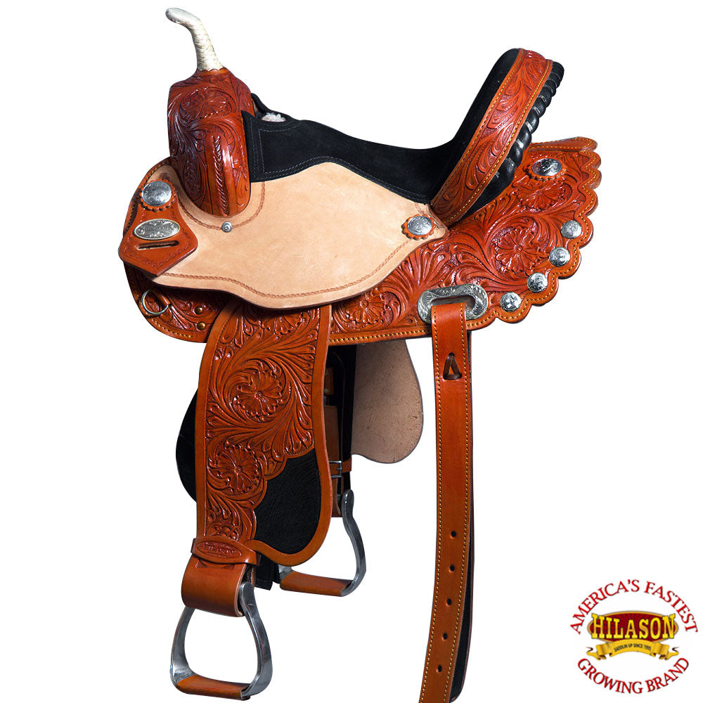 HILASON Western Horse Saddle American Leather Flex Trail Barrel Tack | American Saddle Horse | Leather Saddle | Western Saddle | Saddle for Horses | Horse Saddle Western