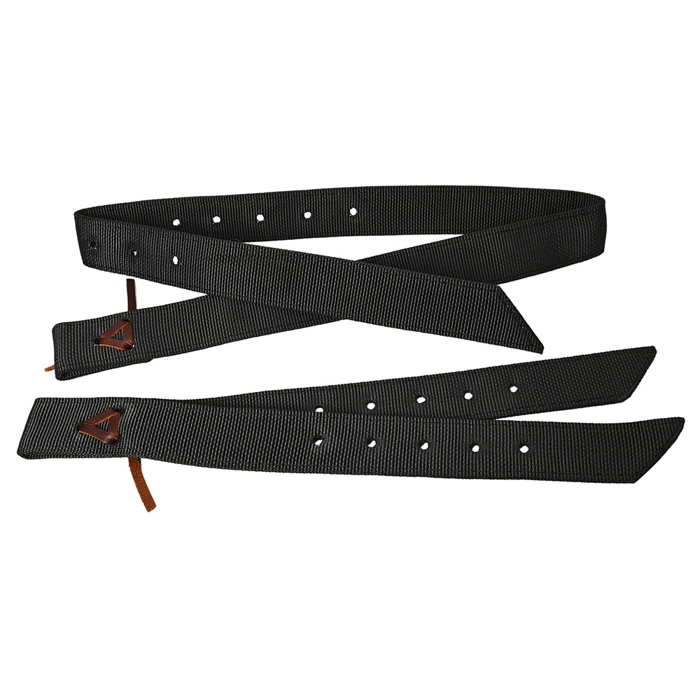 Hilason Premium Double Nylon Cinch Tie Strap And Off Billet Set - Black