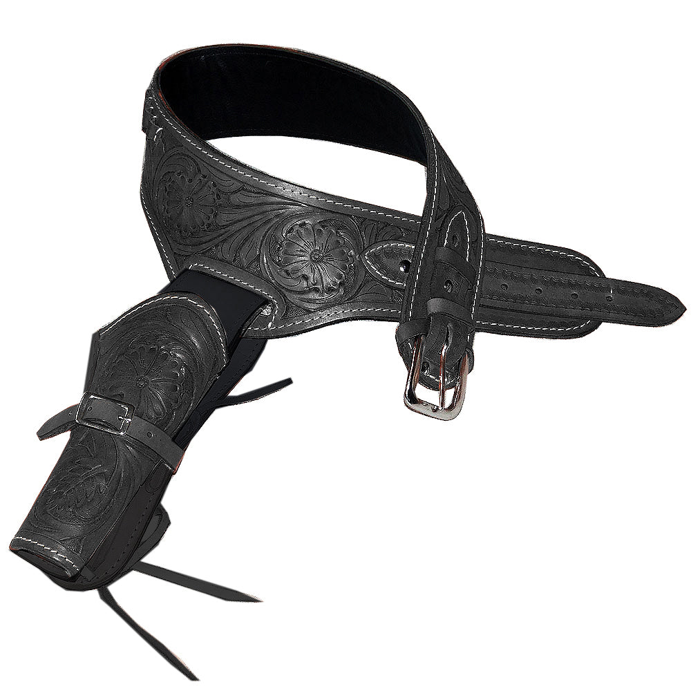 HILASON Western Right Hand Gun Holster Rig 22 Cal Leather Cowboy | Costume Belt