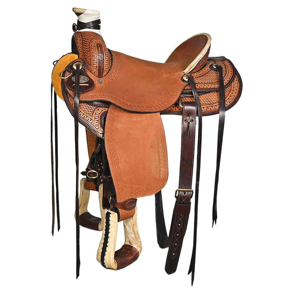 HILASON Western Horse Saddle American Leather Wade Ranch Roping Brown | Hand Tooled & For Horses