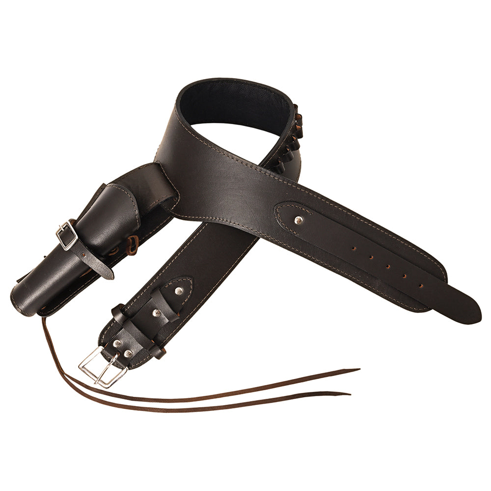 HILASON Western Right Hand Gun Holster Rig 44/45 Caliber Leather Cowboy | Costume Belt