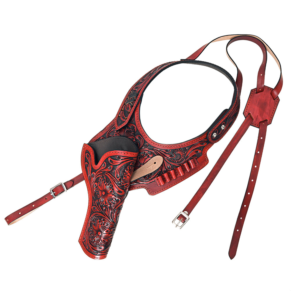 Hilason Western Leather Shoulder Rig Gun Holster 44/45 Caliber