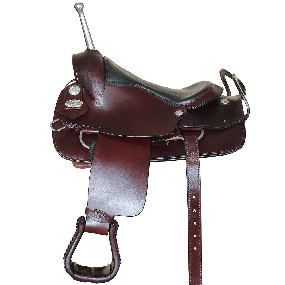 HILASON Custom Designed Rare Western Trick Riding Saddle Mahogany | Horse Racing Leather Saddles for Horses