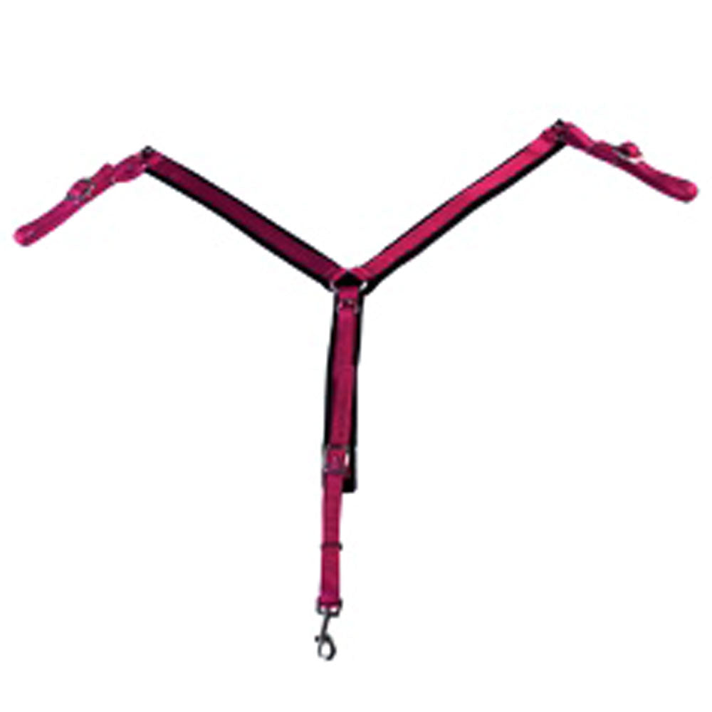 1 Inch Hilason Nylon Black Felt Lined Horse Breast Collar Raspberry