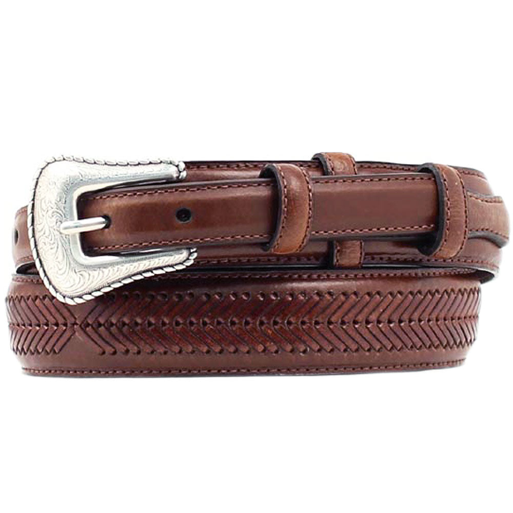Nocona Leather Belt Lacing Embellisment Ranger Arrow Mens Top Hand ...