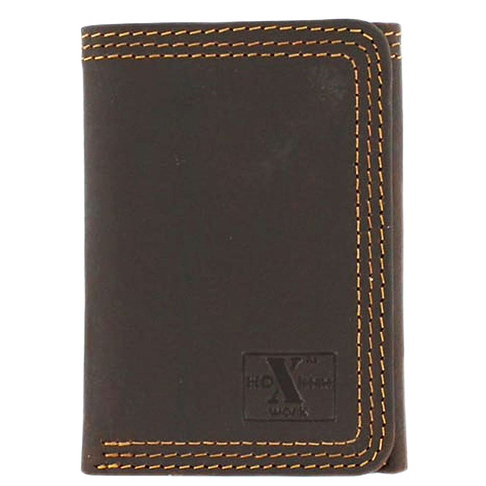 Hd Xtreme Triple Stitched Nylon Interior Clear Id Slot Brown Wallet